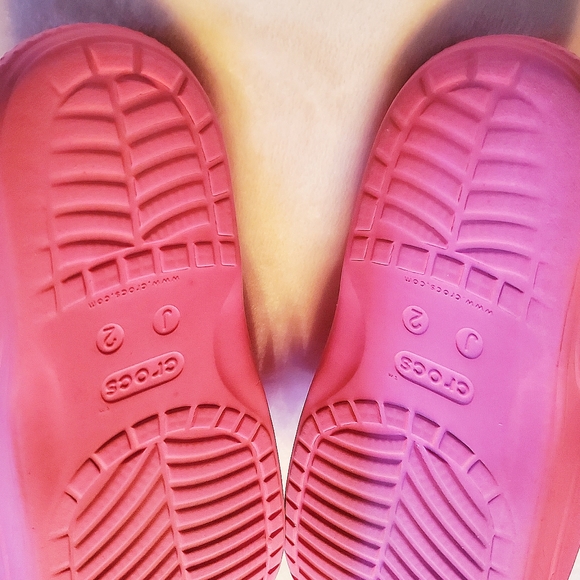 Crocs Pink Slide Children's Girls Size J2 - Picture 10 of 10